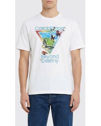 CASABLANCA - Printed Organic Cotton T-Shirt - Lyst