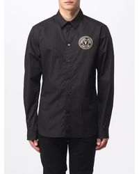 Versace - Shirt In Cotton With Printed Logo - Lyst