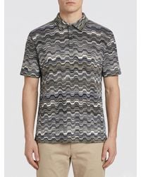 Missoni - Striped Cotton Polo Shirt - Lyst