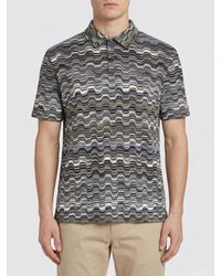 Missoni - Striped Cotton Polo Shirt - Lyst