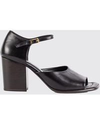 Lemaire - Leather Mules With High Heels And An Adjustable Ankle Strap - Lyst