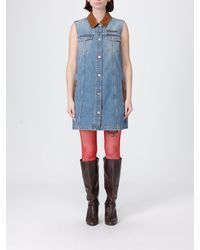 Versace - Vestido Camisero Vaquero - Lyst