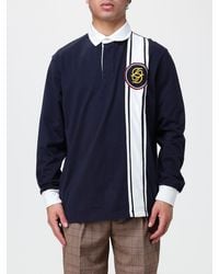 Drole de Monsieur - Striped Long-Sleeve Cotton Polo Shirt With Monogram - Lyst