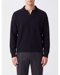 Roberto Collina - Long-Sleeved Merino Wool Knit Polo Shirt - Lyst