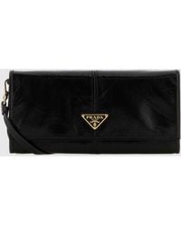 Prada - Leather Wallet Bag With Logo - Lyst