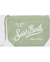 MC2 Saint Barth - Aline Gestreifte Leinen-Pochette - Lyst