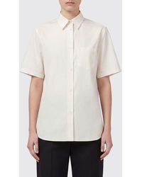 Ferragamo - Cotton Bowling Shirt With Patch Pocket And Curved Hem - Lyst
