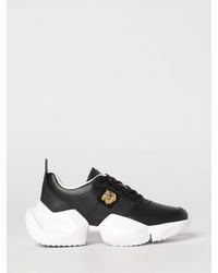 Versace Jeans Couture - Leather And Lurex Mesh Sneakers - Lyst