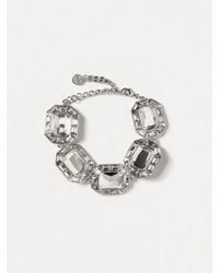 Self-Portrait - Brass Choker Necklace With Square Crystals - Lyst