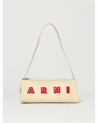 Marni - Calfskin Shoulder Bag With Logo - Lyst
