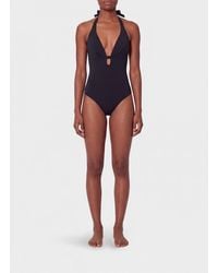 Eres - One-Piece Swimsuit With Triangle Neckline And Tie-Up Straps - Lyst