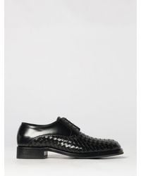 Bottega Veneta - Smashed Brushed Leather Square-Toe Derby Shoes - Lyst