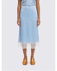 Moschino - Silk Blend Skirt With Lace Inserts - Lyst
