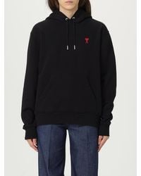 Ami Paris - Cotton Hoodie With Logo - Lyst