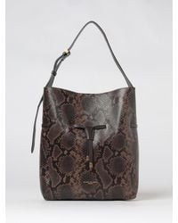 Gianni Chiarini - Sienna Python-Print Leather Shoulder Bag With Drawstring - Lyst
