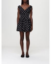 Self-Portrait - Polka Dot Cotton Mini Dress - Lyst