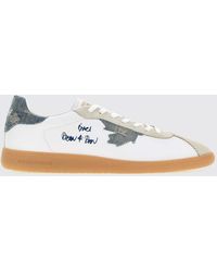 DSquared² - Rebel Sneaker Von Aus Leder Und Baumwoll-Denim Mit Logo - Lyst