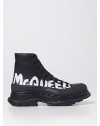 Alexander McQueen - And White Tread Slick Ankle Boots - Lyst