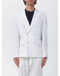 Paolo Pecora - Linen And Viscose Double-Breasted Blazer - Lyst
