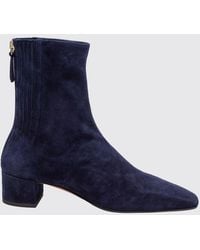 Aquazzura - Saint Honorè Suede Ankle Boots With Square Toe - Lyst