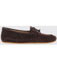 Le Monde Beryl - Suede Driver Loafers With Woven Straps - Lyst