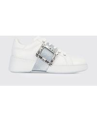 Roger Vivier - Viv' Skate Leather Sneakers With Jewel Buckle - Lyst