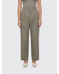 Soeur - Viscose And Linen Blend Straight Trousers - Lyst