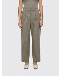 Soeur - Viscose And Linen Blend Straight Trousers - Lyst