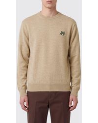 Maison Kitsuné - Maison Kitsun&Eacute Pure Wool Crewneck Jumper With Logo Patch - Lyst