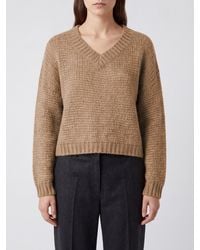 Roberto Collina - V-Neck Alpaca And Wool-Blend Jumper With Ribbed Trims - Lyst