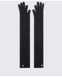 Rick Owens - Long Merino Wool Gloves With Ribbed Edges - Lyst