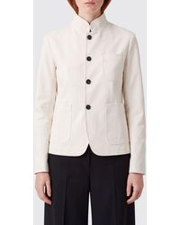 Circolo 1901 - Cropped Viscose Blazer With Mandarin Collar - Lyst