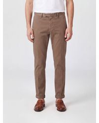 Briglia 1949 - Slim Fit Pleated Cotton Tailored Trousers - Lyst