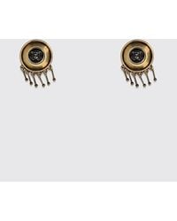 Versace - Pendientes Colgantes De Latón Con Clip Y Logo Medusa - Lyst