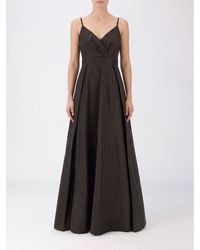 Pinko - Taffeta Off-The-Shoulder V-Neck Evening Gown - Lyst