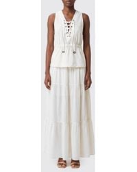 Pinko - Cotton Long Dress - Lyst