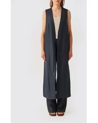 Liviana Conti - Long Linen Blend Vest - Lyst
