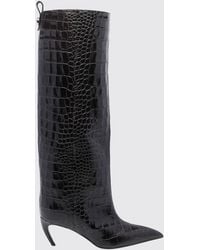 The Attico - Lea Crocodile-Effect Leather Knee-High Boots - Lyst