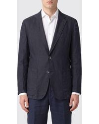 Altea - Single-Breasted Linen Blazer With Two-Button Closure And Patch Pockets - Lyst