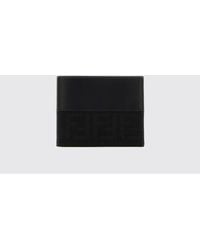 Fendi - Ff Jacquard Fabric Wallet With Coin Pocket And Leather Details - Lyst