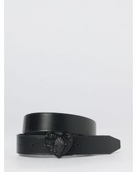 Kurt Geiger - Eagle Leather Belt With Jeweled Buckle - Lyst