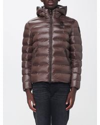 Blauer - Water-Repellent Quilted Nylon Hooded Down Jacket With High Collar - Lyst