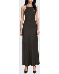 Patrizia Pepe - Crêpe Midi Slip Dress With Halter Neckline - Lyst
