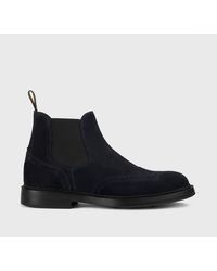 Doucal's - Suede Ankle Boots With Brogue Motif - Lyst