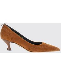 Thom Browne - Wingtip-Pumps Aus Veloursleder Mit Brogue-Details - Lyst