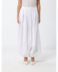 Alaïa - Wide-Leg Cotton Harem Trousers With Elasticated Waist - Lyst