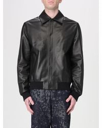 Fendi - Leather Blouson With Logo - Lyst