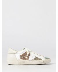 Philippe Model - Leather And Glitter Sneakers - Lyst