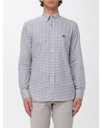 Etro - Vichy Cotton Shirt With Embroidered Cube Logo And Button-Down Collar - Lyst