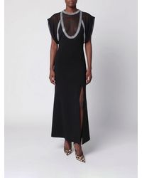 The Attico - Rhinestone-Embellished Viscose Long Evening Gown With Front Slit - Lyst